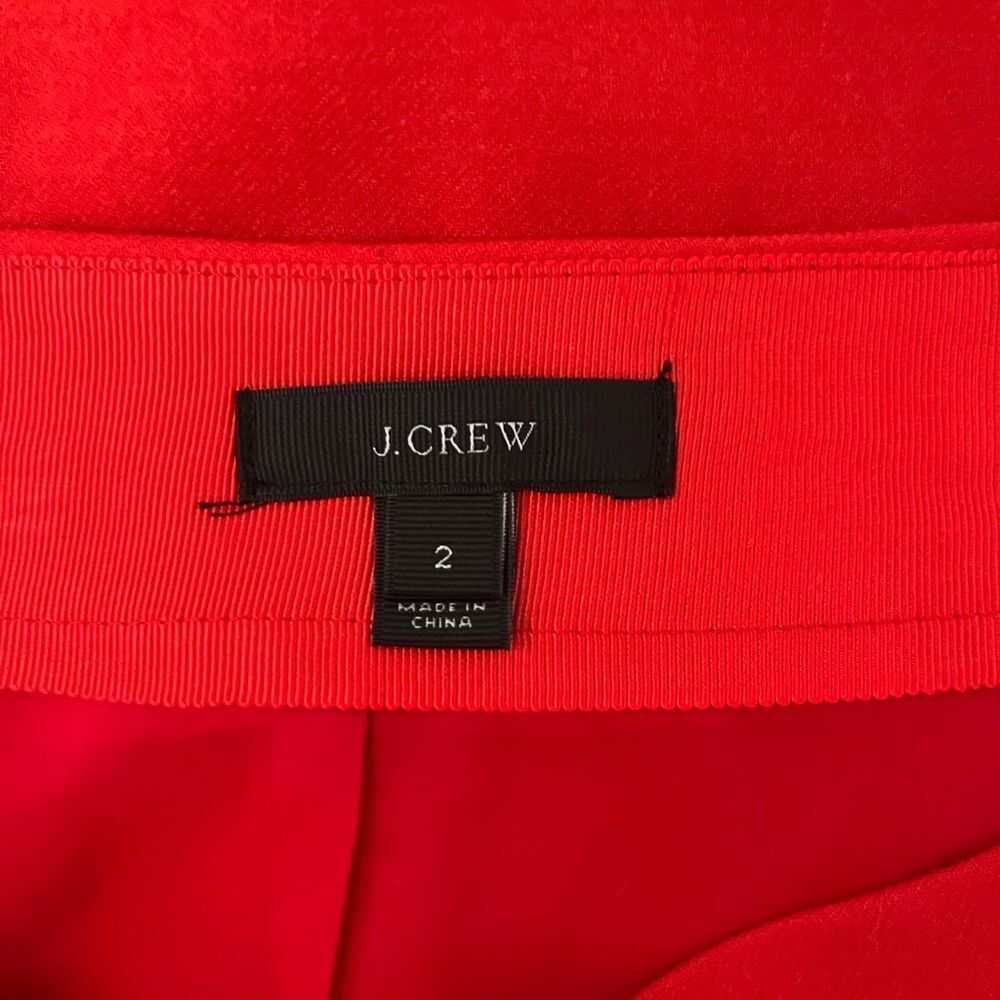🟢J. Crew Red Ruffle Wool Pencil Skirt Size 2 - Picture 5 of 6